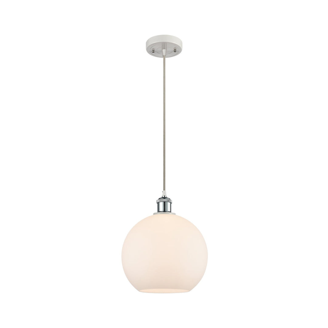 Innovations Ballston 516-1P-WPC-G121-10 Pendant Light - White and Polished Chrome