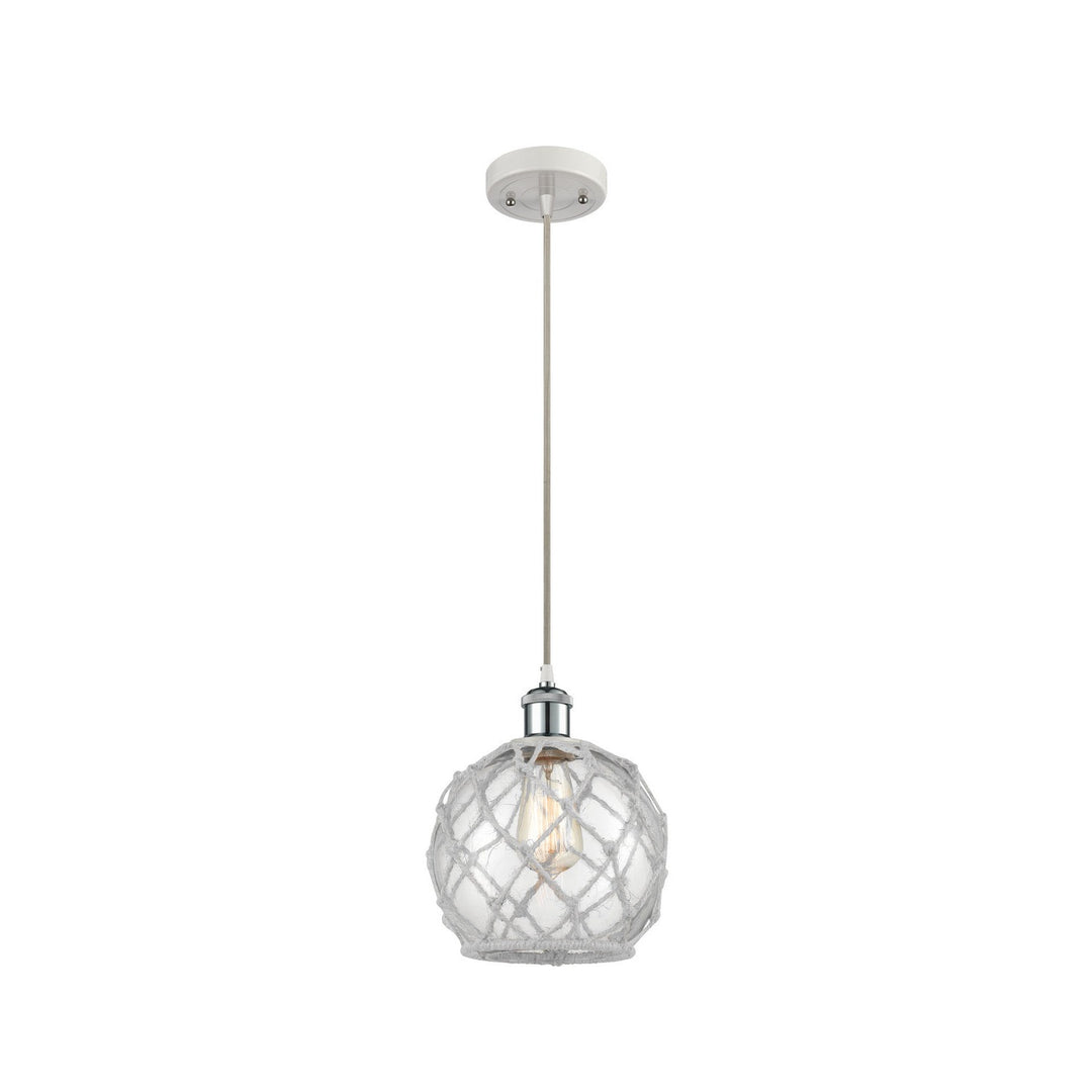 Innovations Ballston 516-1P-WPC-G122-8RW Pendant Light - White and Polished Chrome