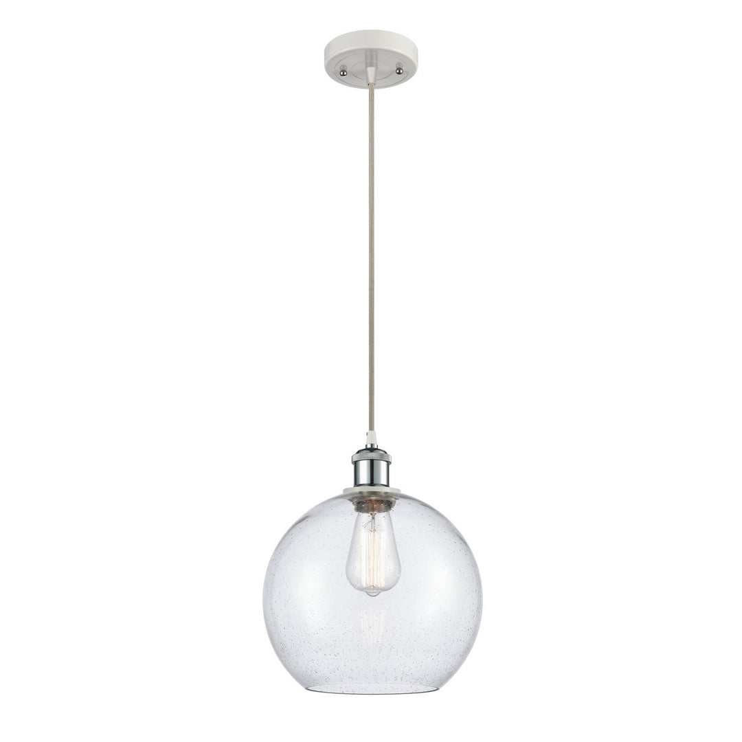Innovations Ballston 516-1P-WPC-G124-10-LED Pendant Light - White and Polished Chrome