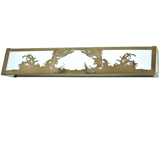 Meyda Tiffany Leaping Trout 111842 Bath Vanity Light 24 in. wide - Antique Copper