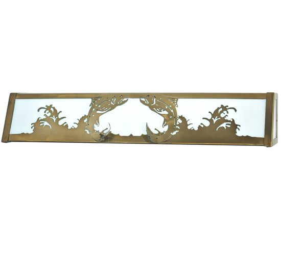 Meyda Tiffany Leaping Trout 111842 Bath Vanity Light 24 in. wide - Antique Copper