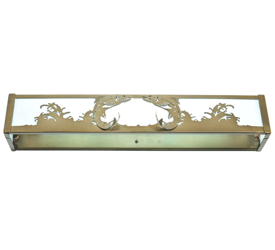 Meyda Tiffany Leaping Trout 111842 Bath Vanity Light 24 in. wide - Antique Copper