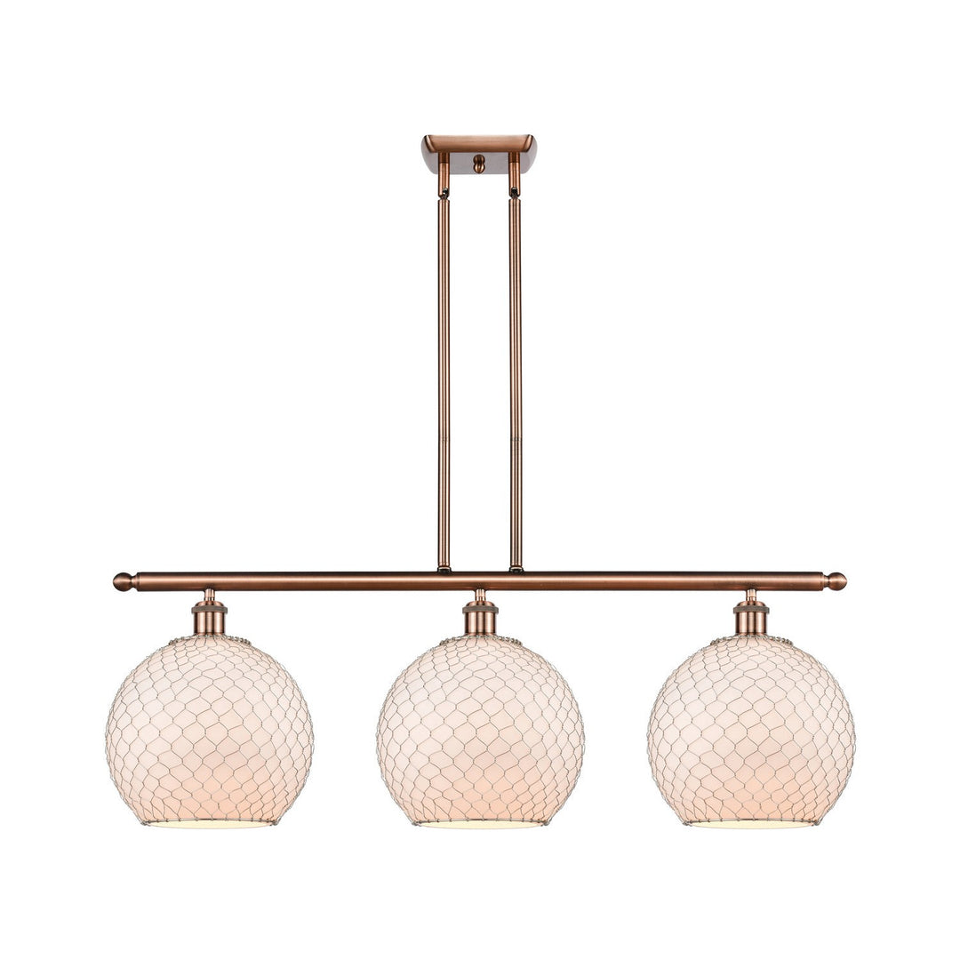 Innovations Ballston 516-3I-AC-G121-10CSN Pendant Light - Antique Copper