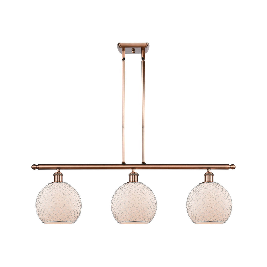 Innovations Ballston 516-3I-AC-G121-8CSN Pendant Light - Antique Copper