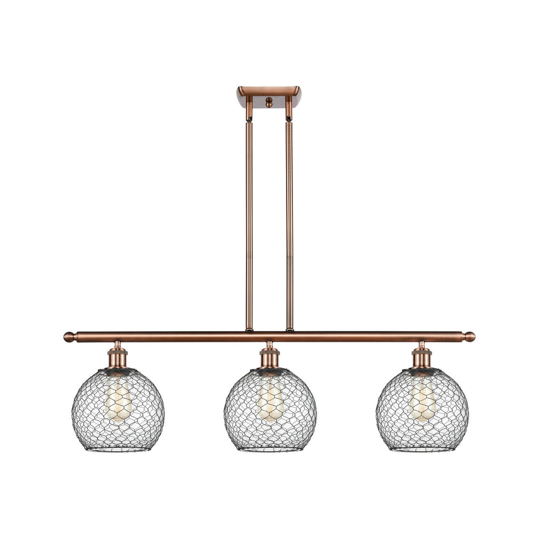 Innovations Ballston 516-3I-AC-G122-8CBK Pendant Light - Antique Copper