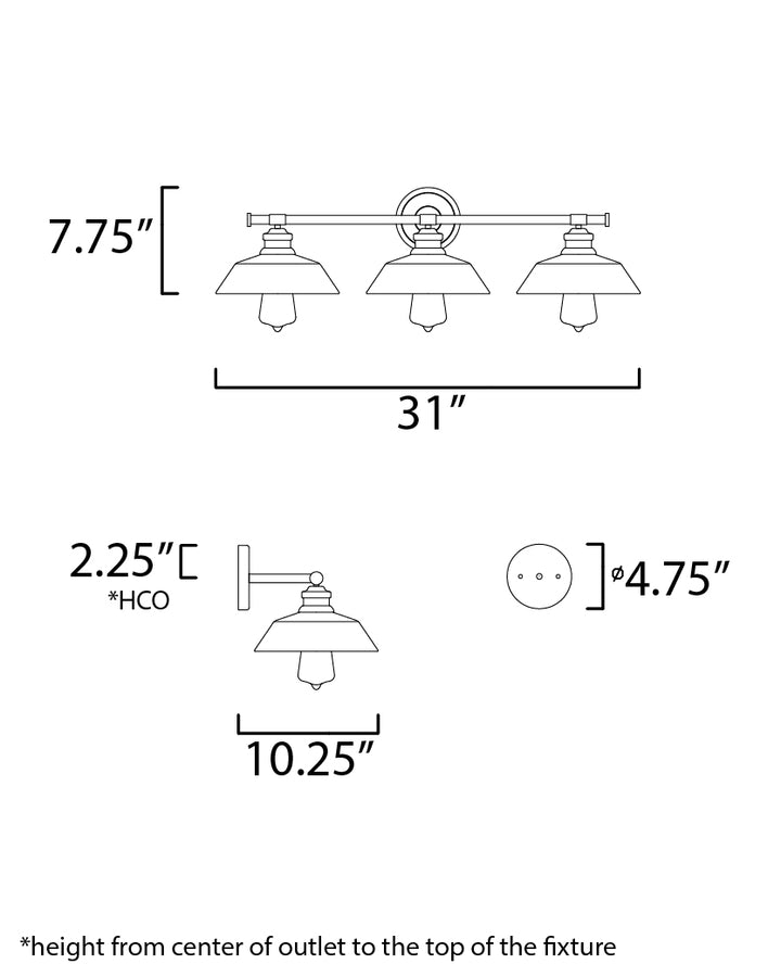 Maxim Willowbrook 11193SWPC Bath Vanity Light 31 in. wide - Polished Chrome