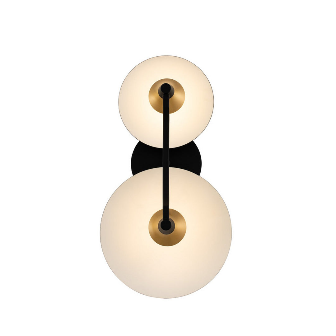 Kalco Redding 513622BWB Wall Sconce Light - Matte Black w White and Brass Accent