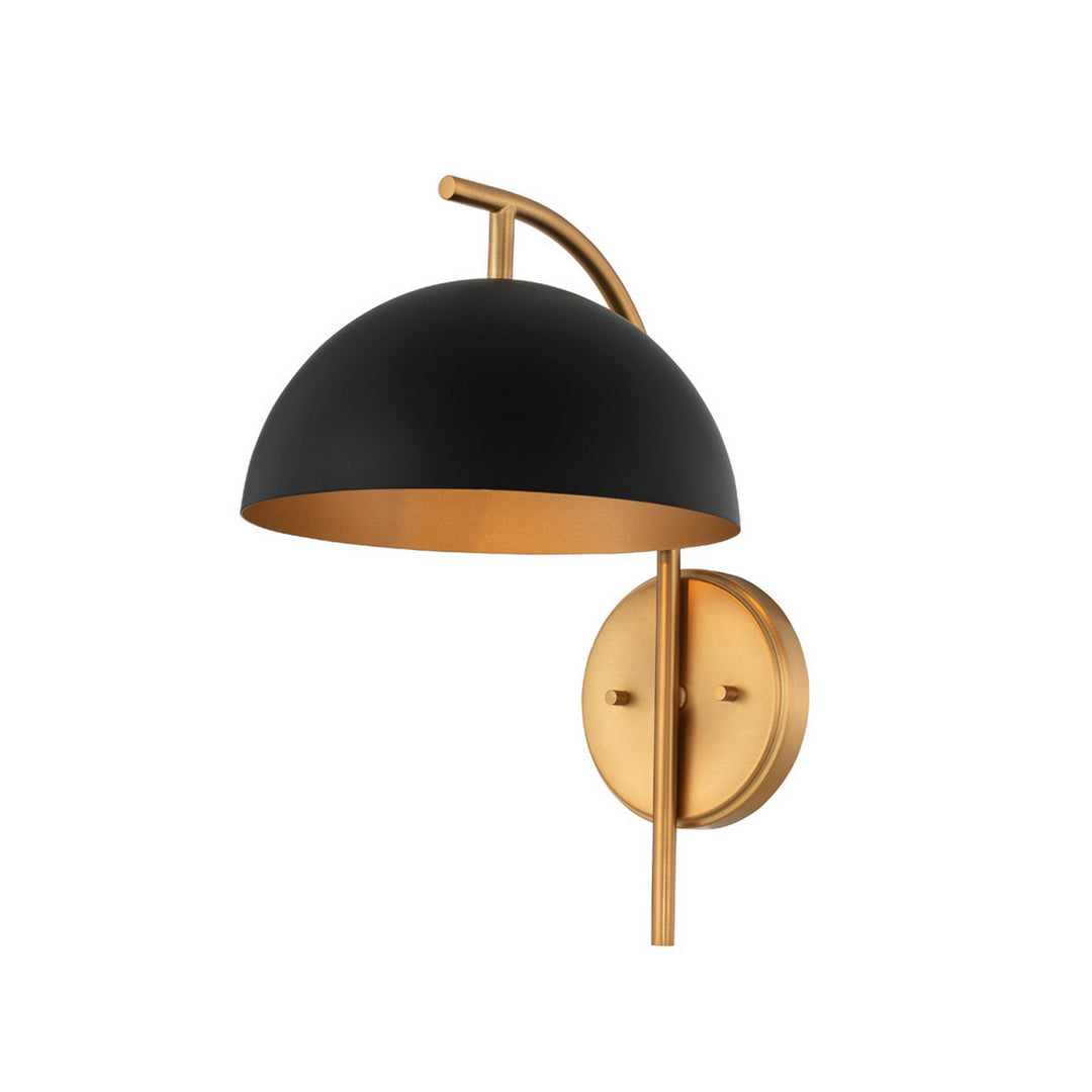 Kalco Marcel 513721BNB Wall Sconce Light - Matte Black w/ New Brass