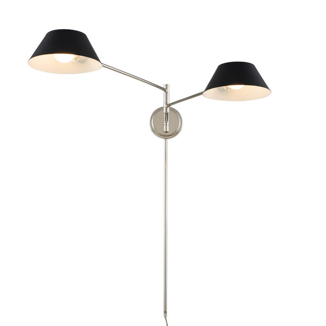 Kalco Lighting 514122BPN Modern Bruno Lamp Matte Black W/ Polished Nickel