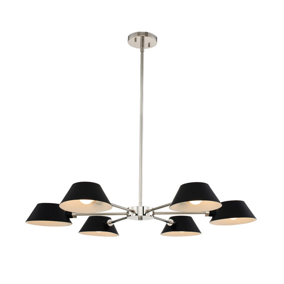 Kalco Bruno 514172BPN Chandelier Light - Matte Black w/ Polished Nickel