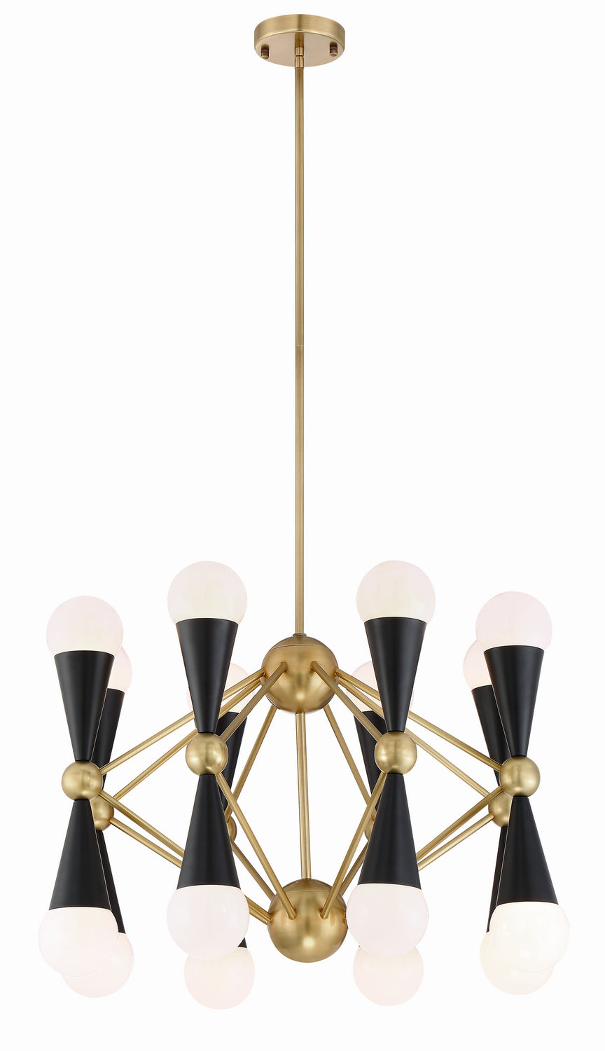 Zeev Crosby CD10299-16-AGB+MBK Chandelier Light - Aged Brass