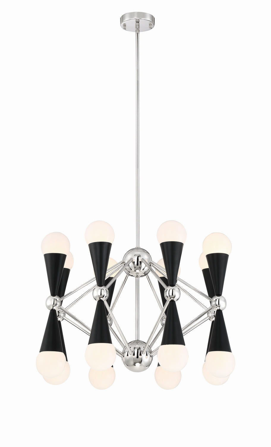 Zeev Crosby CD10300-16-PN+MBK Chandelier Light - Polished Nickel