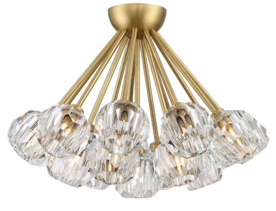 Zeev Parisian FM60047-18-AGB Ceiling Light - Aged Brass