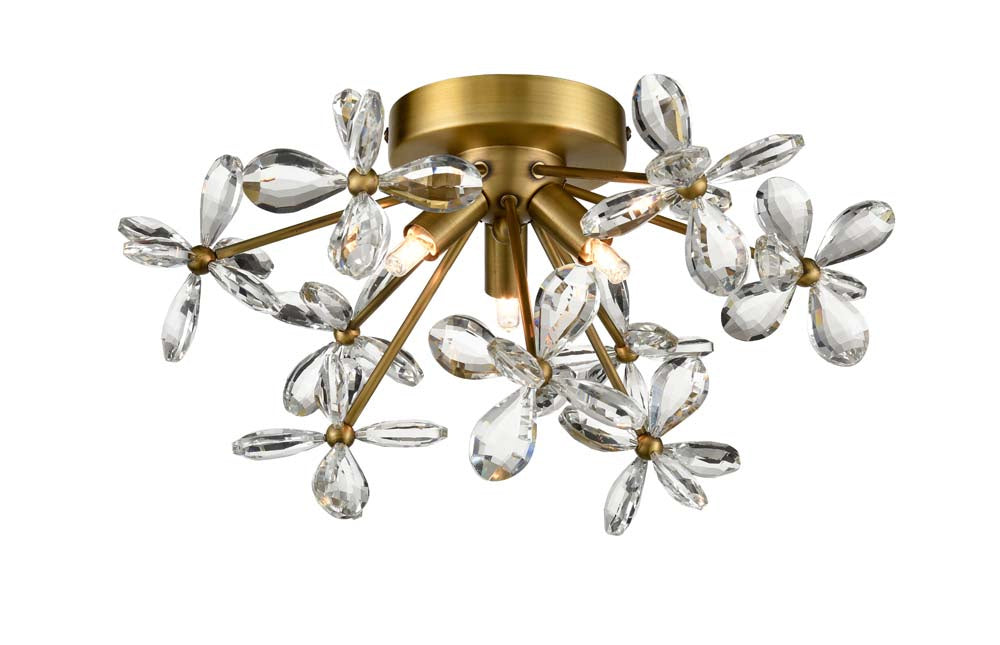 Zeev Adelle FM60053-3-AGB Ceiling Light - Aged Brass