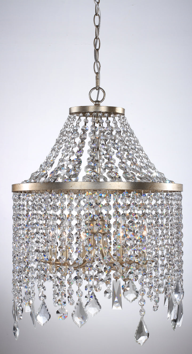 Zeev Palais MC20010-6-SL-AG-V Chandelier Light - Silver Leaf w/Antique Gold