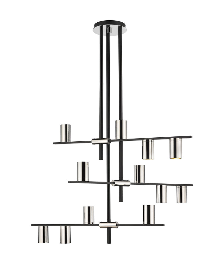 Z-Lite Calumet 814-12MB-PN Chandelier Light - Mate Black / Polished Nickel