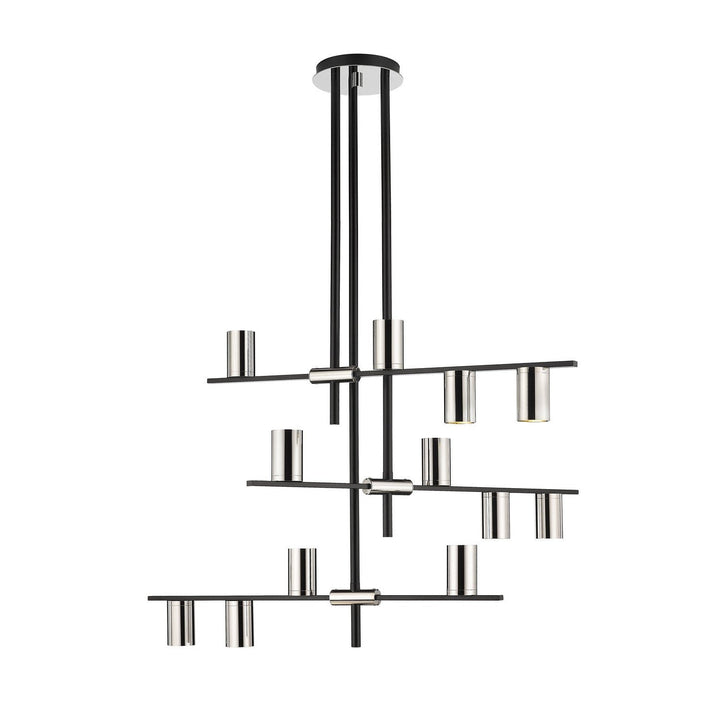 Z-Lite Calumet 814-12MB-PN Chandelier Light - Mate Black / Polished Nickel