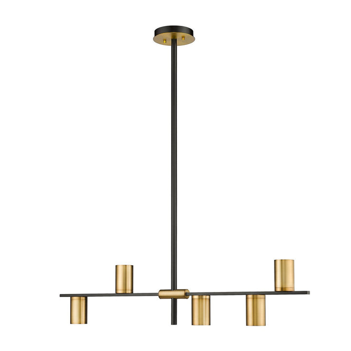 Z-Lite Calumet 814-5L-MB-OBR Pendant Light - Matte Black / Olde Brass