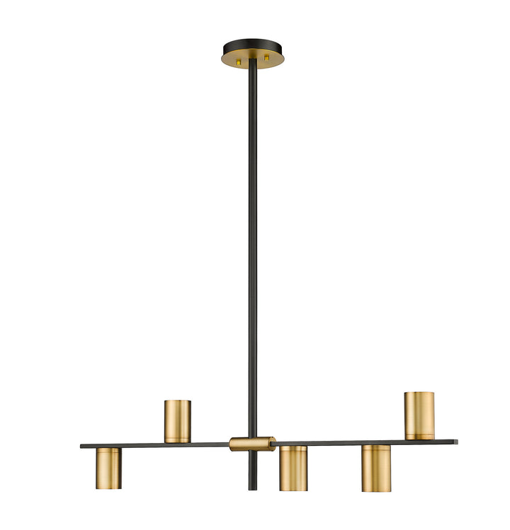 Z-Lite Calumet 814-5L-MB-OBR Pendant Light - Matte Black / Olde Brass