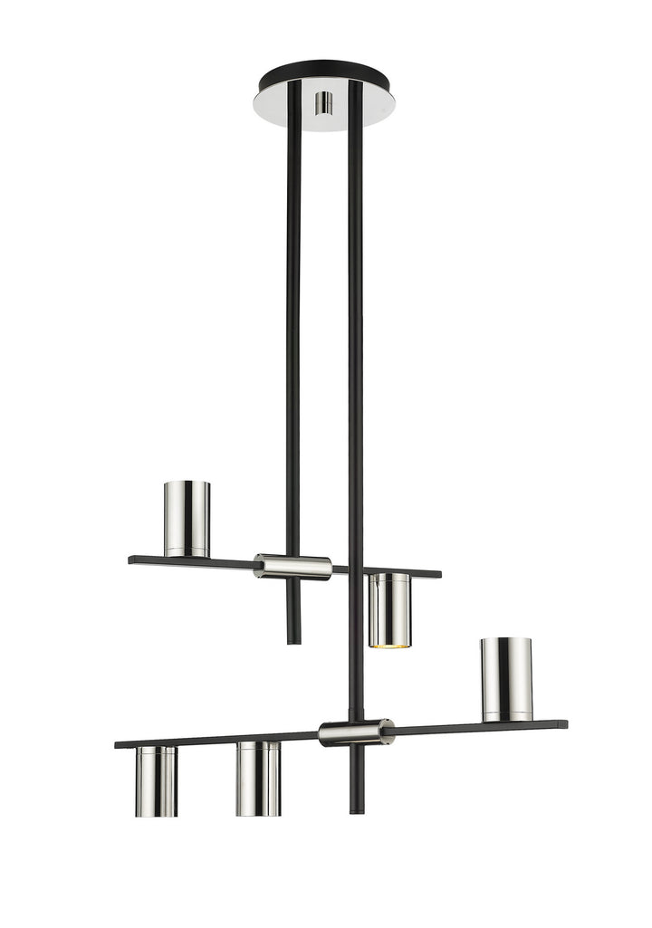 Z-Lite Calumet 814-5MB-PN Chandelier Light - Mate Black / Polished Nickel