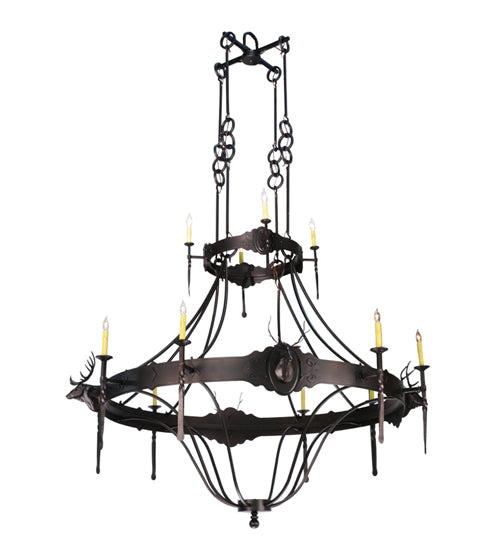 Meyda Tiffany Stag 112053 Chandelier Light - Mahogany Bronze