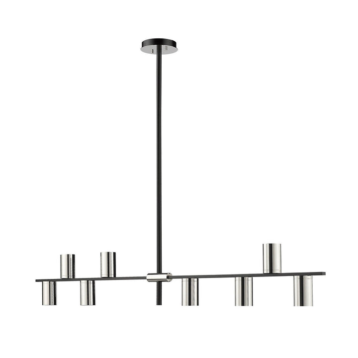 Z-Lite Calumet 814-8L-MB-PN Pendant Light - Mate Black / Polished Nickel