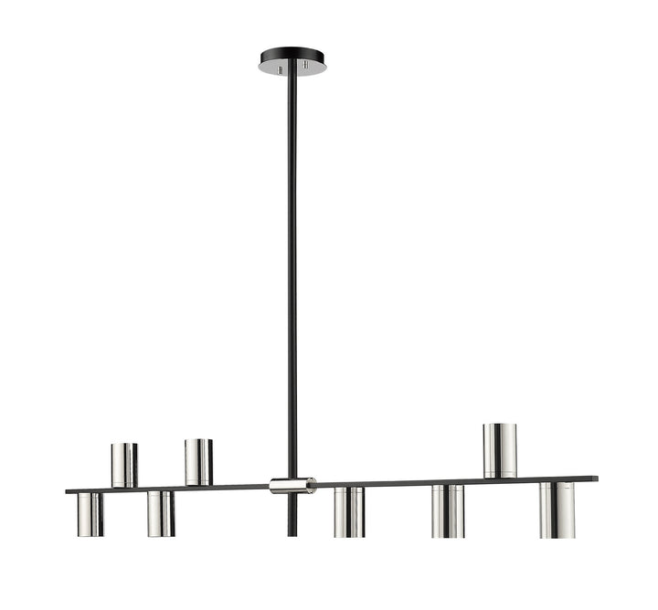 Z-Lite Calumet 814-8L-MB-PN Pendant Light - Mate Black / Polished Nickel