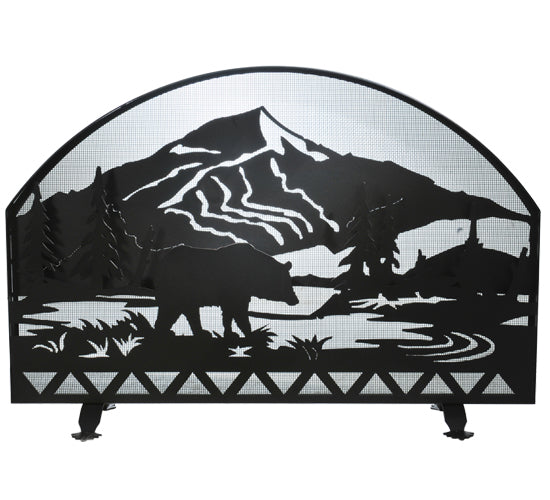 Meyda Tiffany Lighting 112054 Bear Creek Fireplace Screen Home Decor Black