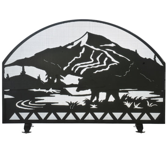 Meyda Tiffany Lighting 112054 Bear Creek Fireplace Screen Home Decor Black