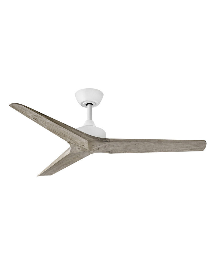 Hinkley Chisel 903752FMW-NDD Ceiling Fan 52 - Matte White, Weathered Wood/