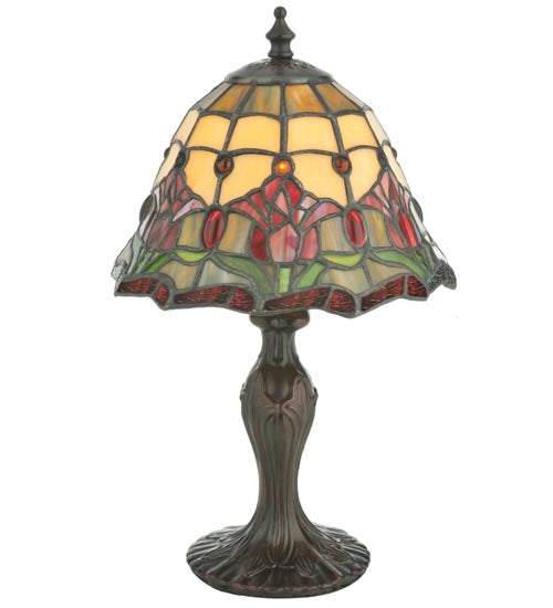 Meyda Tiffany Lighting 112093 Colonial Tulip One Light Accent Lamp Lamp Bronze / Dark