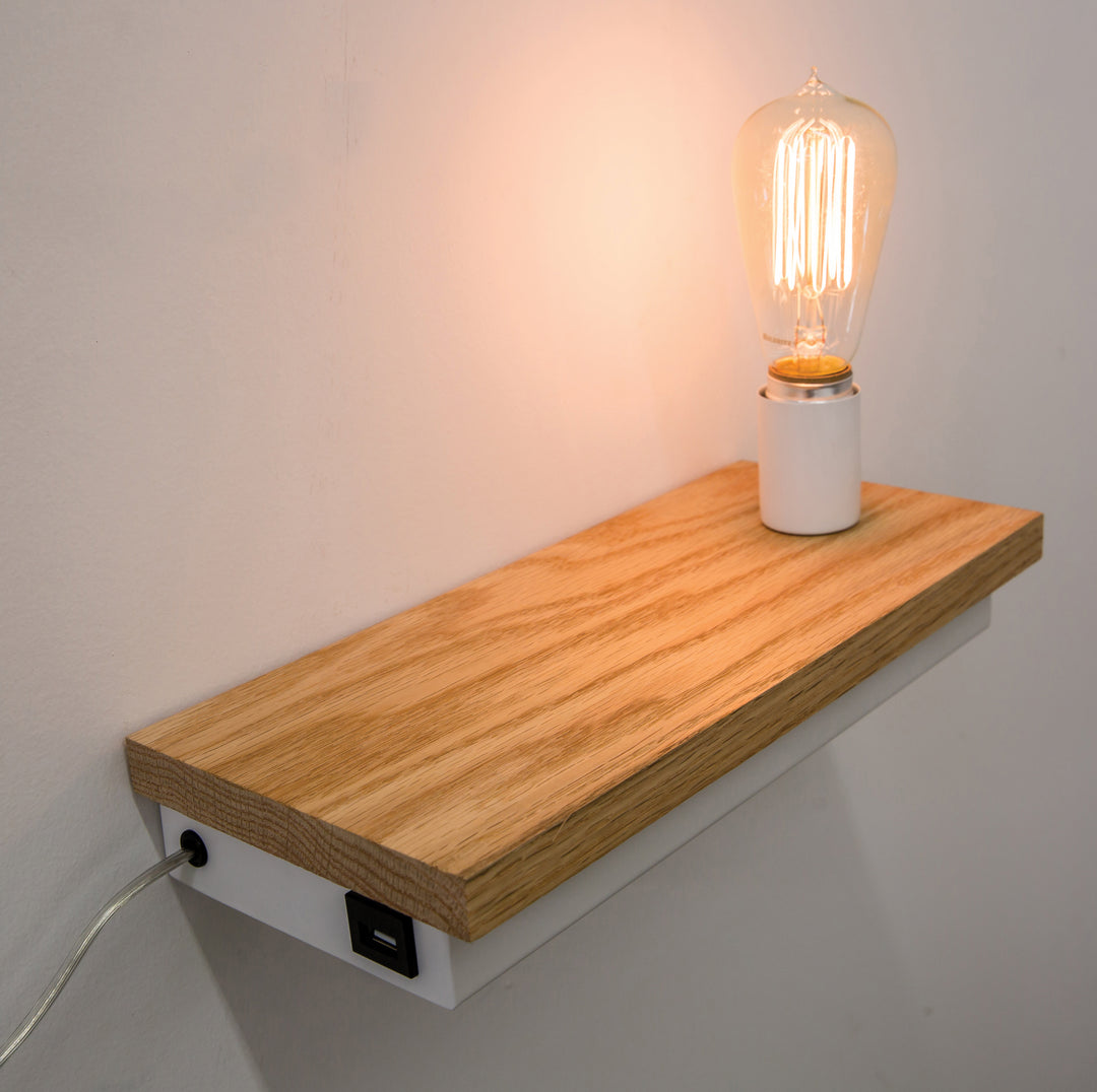 House Of Troy Lighting BUNK3-WT  Bunk Lamp White With Natural Oak