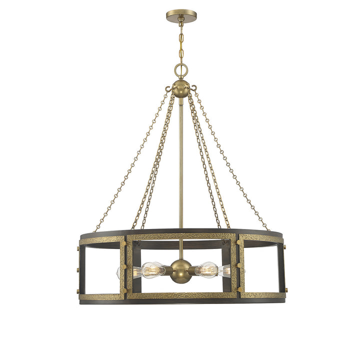 Savoy House Lakefield 1-1491-6-170 Chandelier Light - Burnished Brass with Walnut