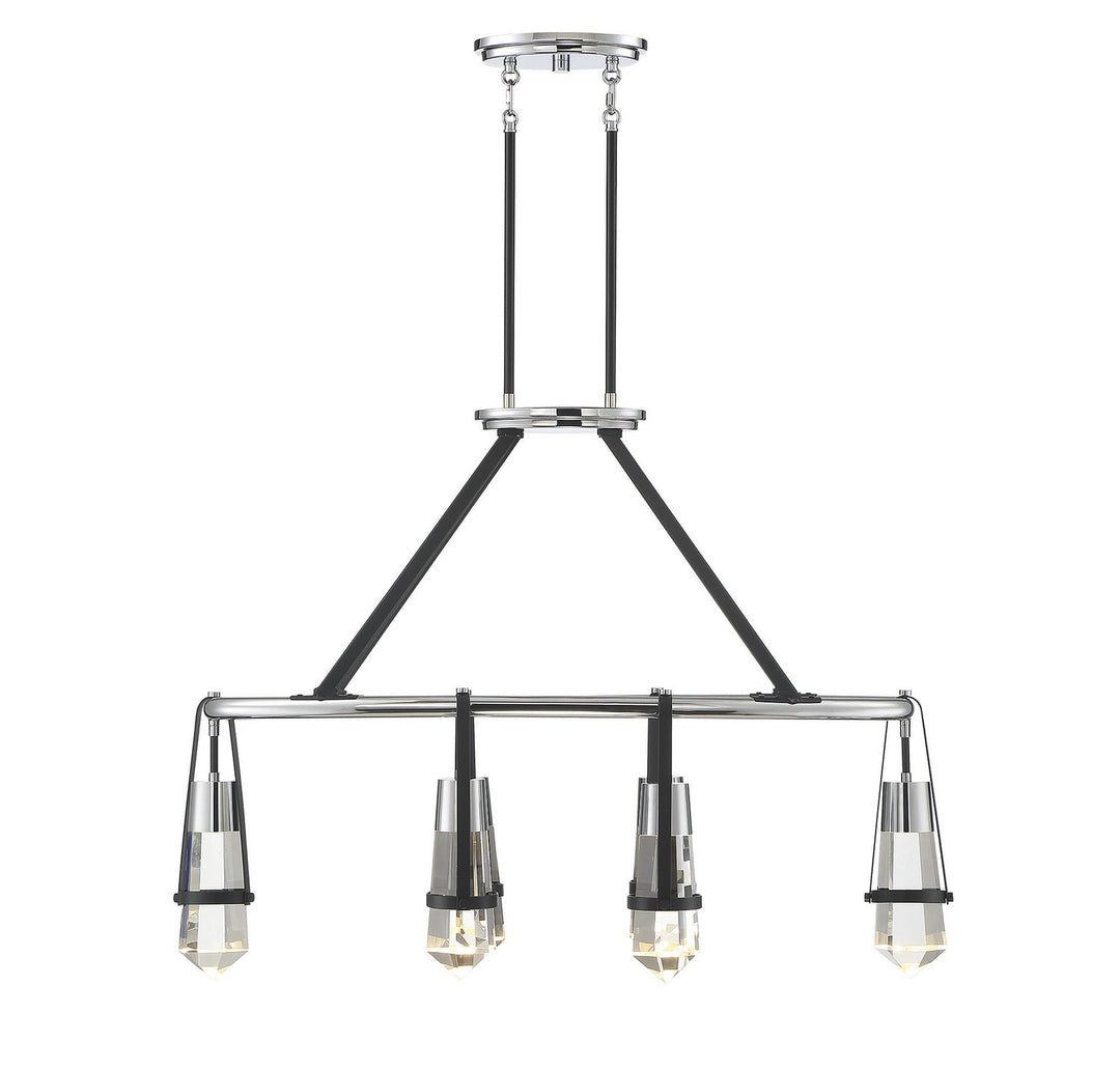 Savoy House Denali 1-7708-6-67 Pendant Light - Matte Black with Polished Chrome Accents