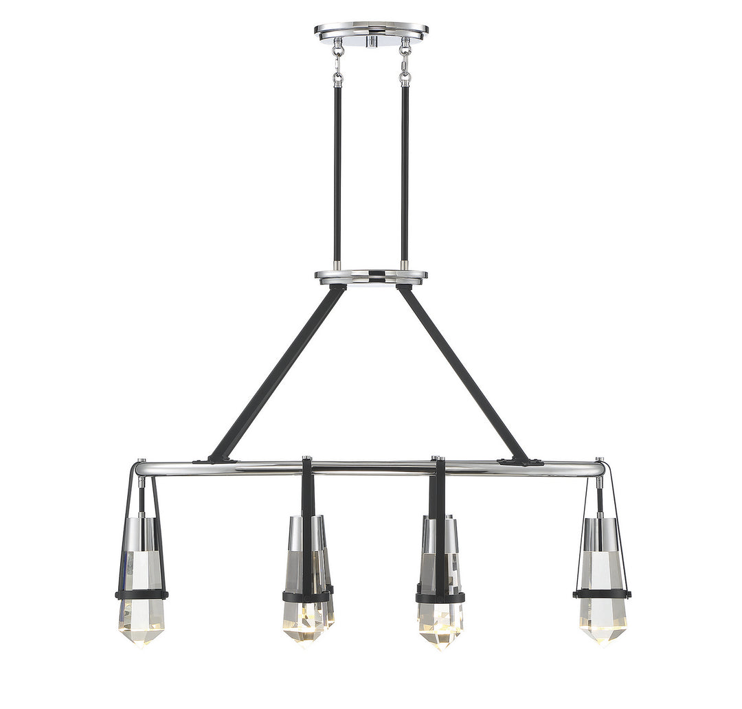 Savoy House Denali 1-7708-6-67 Pendant Light - Matte Black with Polished Chrome Accents