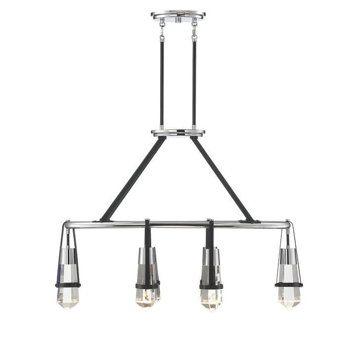 Savoy House Denali 1-7708-6-67 Pendant Light - Matte Black with Polished Chrome Accents