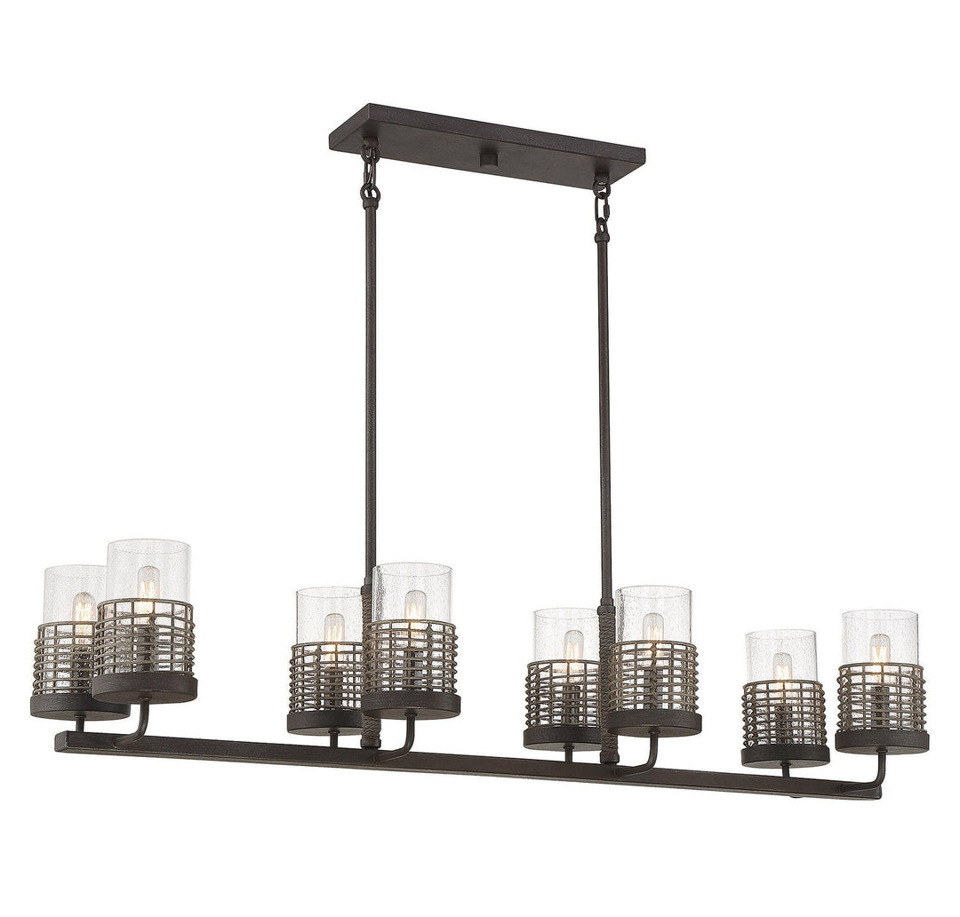 Savoy House Granada 1-7779-8-181 Pendant Light - Gunsmoke with Gray Rattan