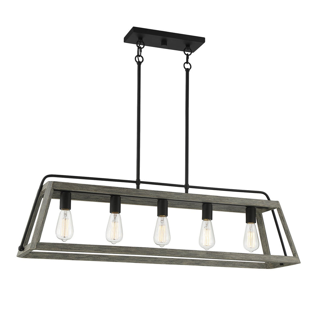 Savoy House Hasting 1-8892-5-101 Pendant Light - Noblewood with Iron