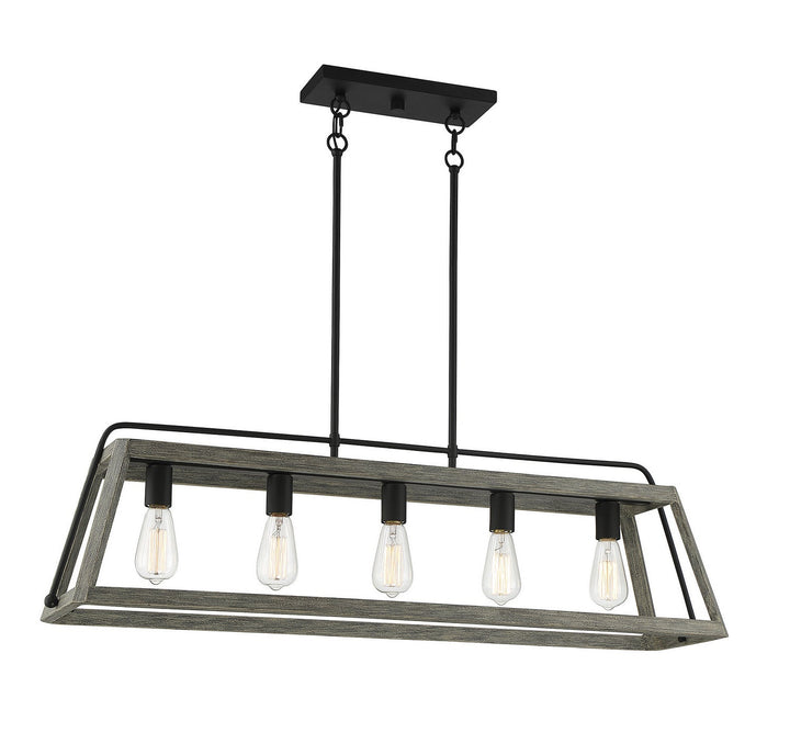 Savoy House Hasting 1-8892-5-101 Pendant Light - Noblewood with Iron