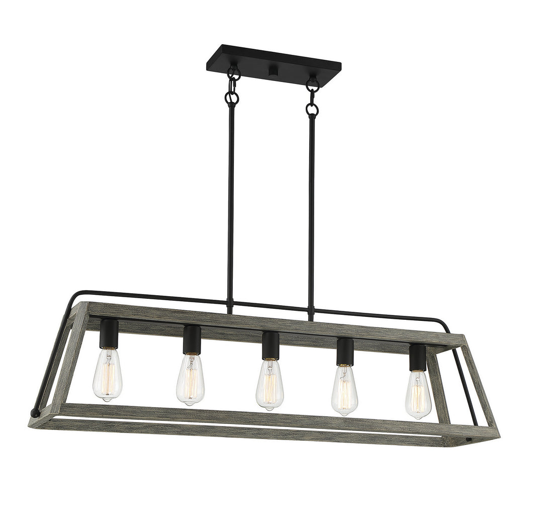 Savoy House Hasting 1-8892-5-101 Pendant Light - Noblewood with Iron