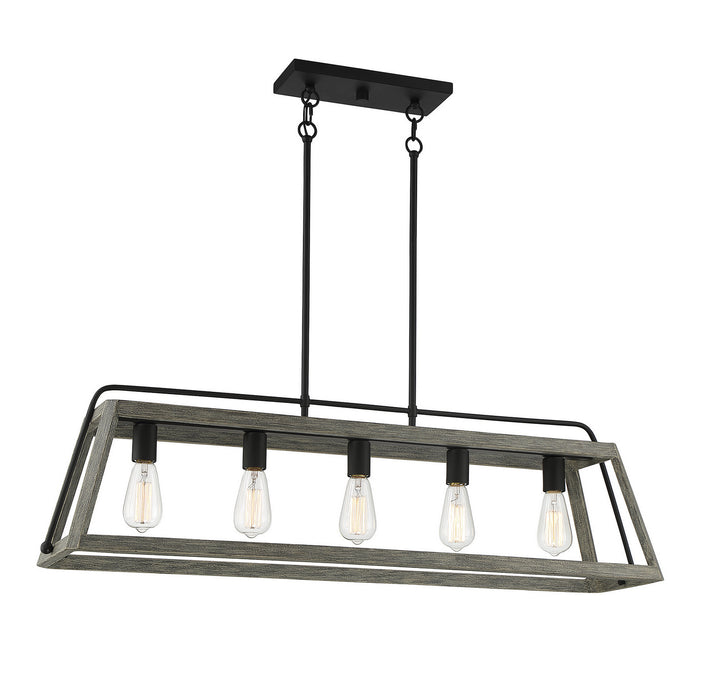 Savoy House Hasting 1-8892-5-101 Pendant Light - Noblewood with Iron