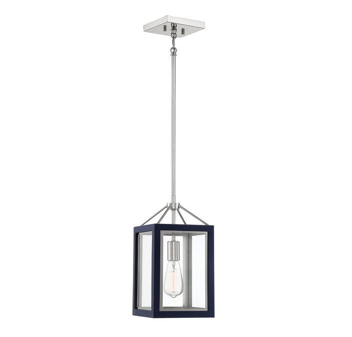 Savoy House Carlton 3-8880-1-174 Pendant Light - Navy with Polished Nickel Accents
