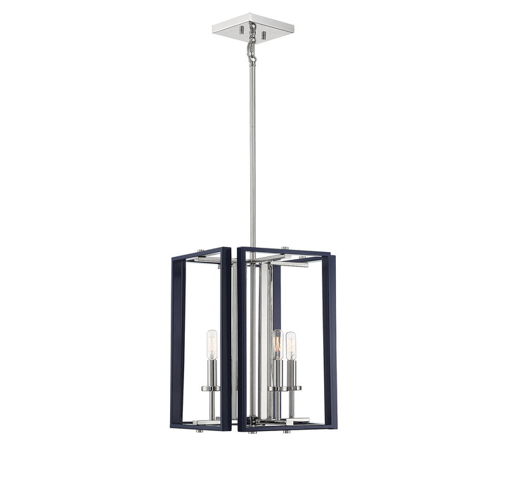 Savoy House Champlin 3-8881-4-174 Pendant Light - Navy with Polished Nickel Accents