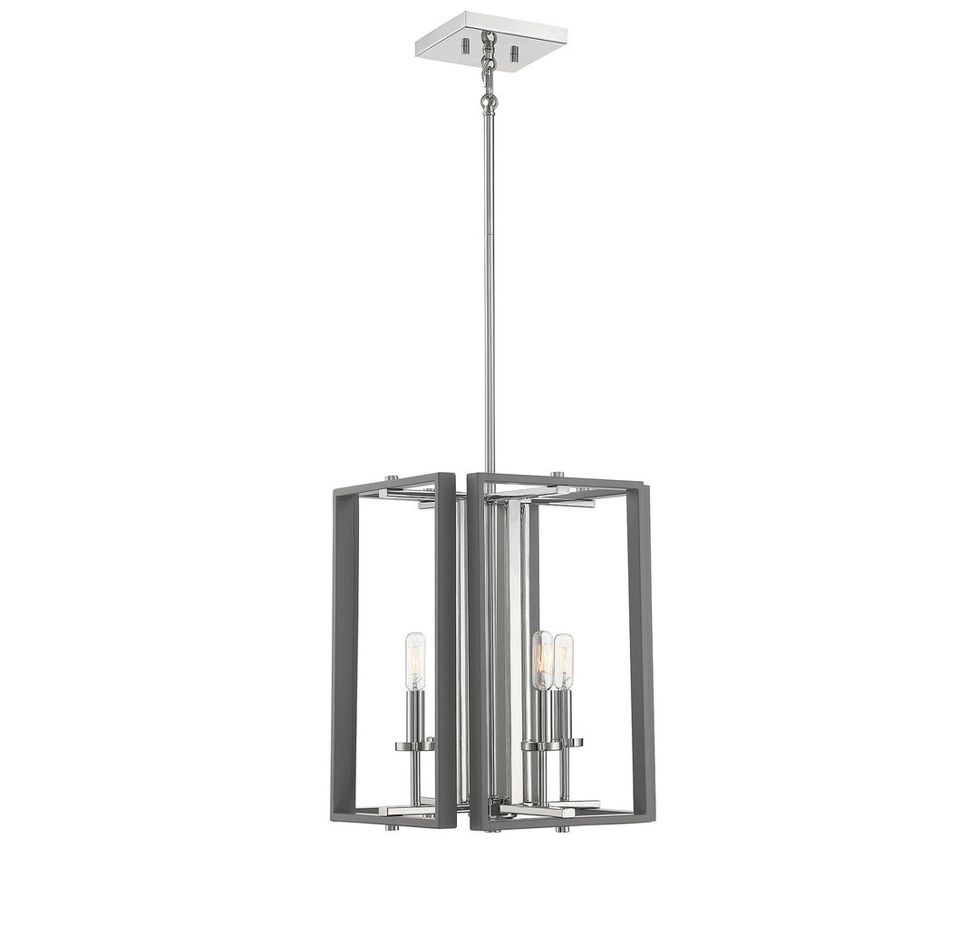 Savoy House Champlin 3-8881-4-175 Pendant Light - Gray with Polished Nickel Accents