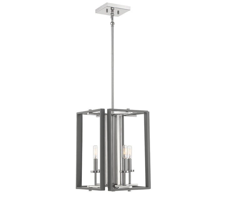 Savoy House Champlin 3-8881-4-175 Pendant Light - Gray with Polished Nickel Accents
