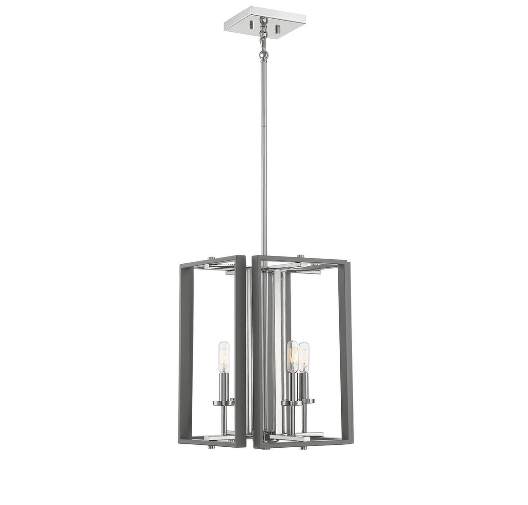 Savoy House Champlin 3-8881-4-175 Pendant Light - Gray with Polished Nickel Accents