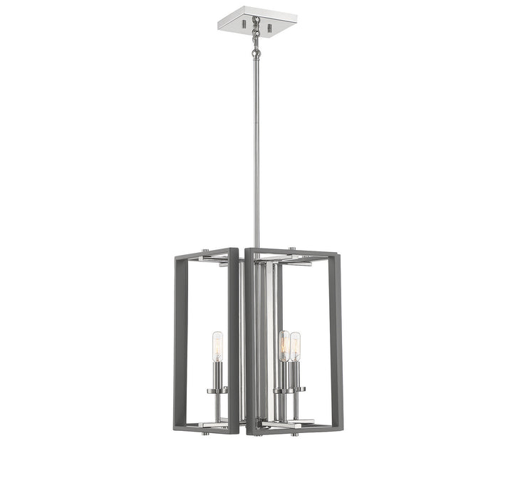 Savoy House Champlin 3-8881-4-175 Pendant Light - Gray with Polished Nickel Accents