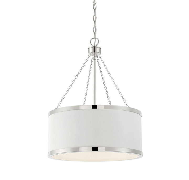 Savoy House Delphi 7-188-6-172 Pendant Light - White with Polished Nickel Acccents