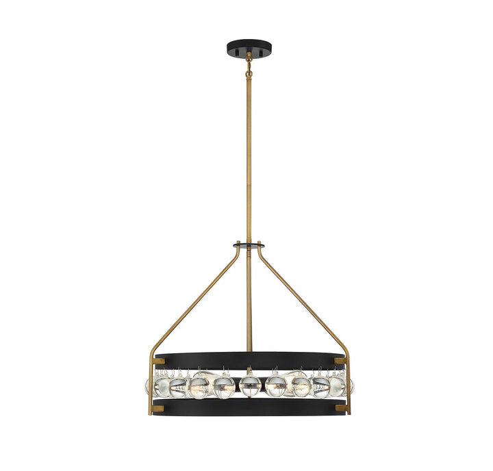 Savoy House Edina 7-192-4-143 Pendant Light - Black with Warm Brass Accents