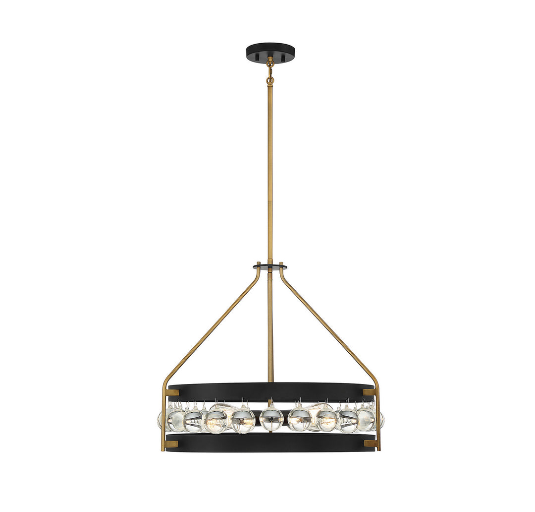 Savoy House Edina 7-192-4-143 Pendant Light - Black with Warm Brass Accents